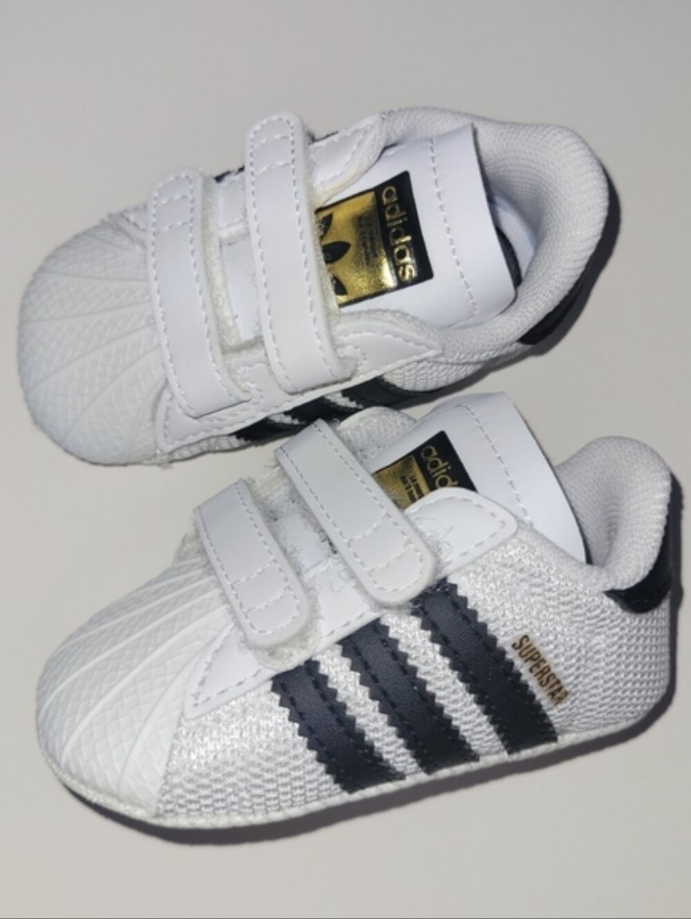 Adidas Infant Baby Superstar Sneakers White Black Shoes Sz 1